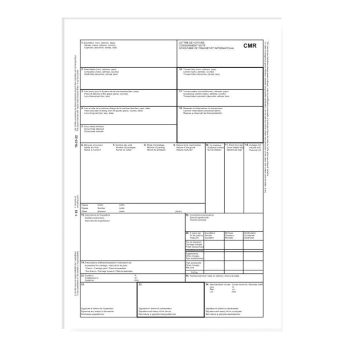 CMR - pentru activitatea de transport A4